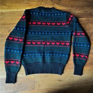 Black and Red Heart Pattern Sweater